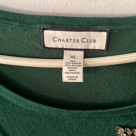 Charter Club green sweater - Picture 2 of 2